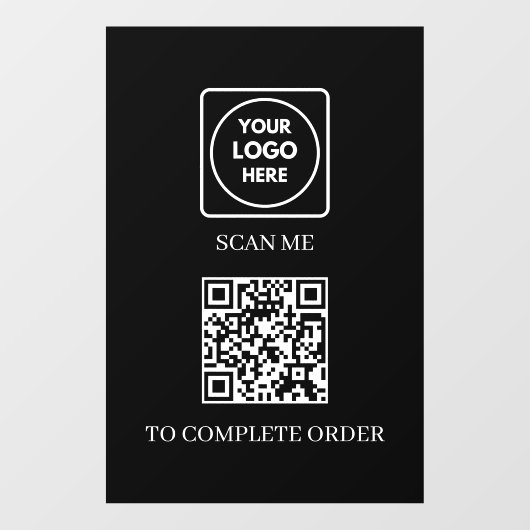 Benutzerdefinierter schwarzer QR-Code | Bestellanz Fensteraufkleber (Blatt)
