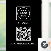 Benutzerdefinierter schwarzer QR-Code | Bestellanz Fensteraufkleber (Zuhause)