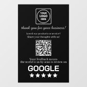 Benutzerdefinierter schwarzer QR-Code | Google Bew Fensteraufkleber (Blatt)