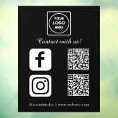 Benutzerdefinierter schwarzer QR-Code | Instagram Fensteraufkleber (Blatt 3)