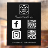 Benutzerdefinierter schwarzer QR-Code | Instagram Fensteraufkleber (Blatt 2)