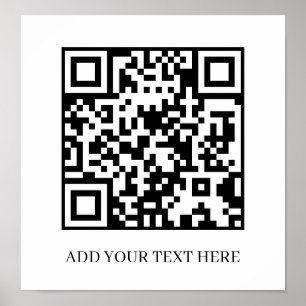 Benutzerdefinierter schwarzer QR-Code Minimalist Poster