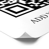 Benutzerdefinierter schwarzer QR-Code | Minimalist Poster (Ecke)