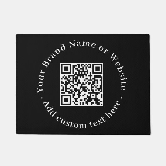 Benutzerdefinierter schwarzer QR-Code | Moderne Ge Fußmatte (Vorderseite)