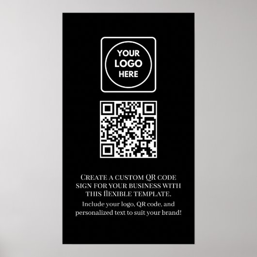 Benutzerdefinierter schwarzer QR-Code | Profession Poster (Vorne)