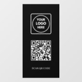 Benutzerdefinierter schwarzer QR-Code | Zutrittsko Fensteraufkleber (Blatt)