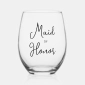 Benutzerdefinierter Schwarzer Text-Schriftart der Weinglas Ohne Stiel (Vorderseite)