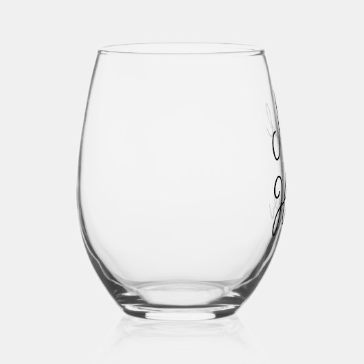 Benutzerdefinierter Schwarzer Text-Schriftart der Weinglas Ohne Stiel (Rechts)