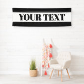 Benutzerdefinierter schwarzer und weißer Textstrei Banner (Insitu)