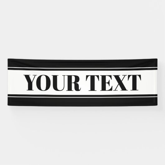 Benutzerdefinierter schwarzer und weißer Textstrei Banner (Horizontal)