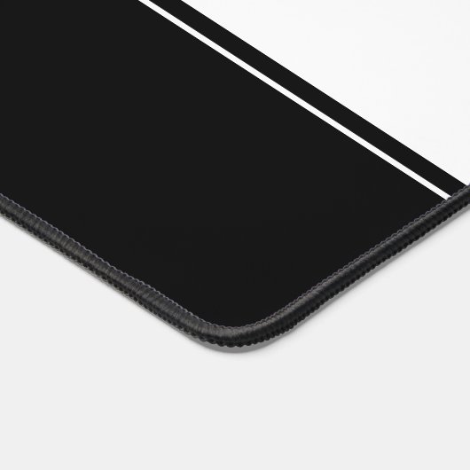 Benutzerdefinierter schwarzer und weißer Textstrei Schreibtischunterlage (Ecke)