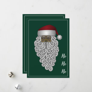 Benutzerdefinierter schwarzer Weihnachtsmann grüne Feiertagskarte