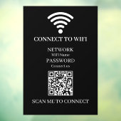 Benutzerdefinierter schwarzer WiFi-QR-Code | Inter Fensteraufkleber (Blatt 3)