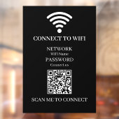 Benutzerdefinierter schwarzer WiFi-QR-Code | Inter Fensteraufkleber (Blatt 2)