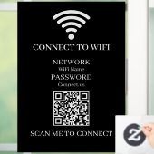 Benutzerdefinierter schwarzer WiFi-QR-Code | Inter Fensteraufkleber (Zuhause)