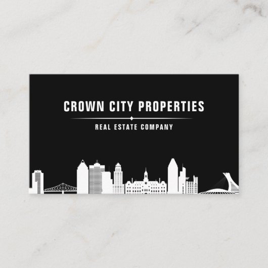Benutzerdefinierter Schwarzweiß-Real-Anwesen-Agent Visitenkarte (Vorderseite)