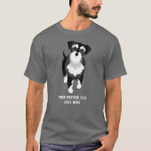 Benutzerdefinierter Schwarzweiß-Schnauzer-Text T-Shirt (Vorderseite)