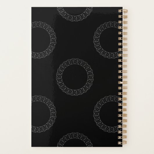 Benutzerdefinierter schwarzweißer Terminkalender Planer (Rückseite)