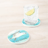 Benutzerdefinierter Seagull und Name, Vogelsammlun Sandstein Untersetzer (Seite)