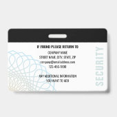 Benutzerdefinierter Sicherheitsbeauftragter ID-Fot Ausweis (Back)