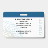 Benutzerdefinierter Sicherheitsbeauftragter ID-Fot Ausweis (Rückseite)