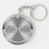 Benutzerdefinierter simulierter Silber-Schlüsselan Schlüsselanhänger (Rückseite)