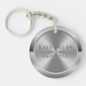 Benutzerdefinierter simulierter Silber-Schlüsselan Schlüsselanhänger (Vorderseite)