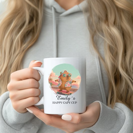 Benutzerdefinierter Skateboard Happy Capybara Bech Kaffeetasse
