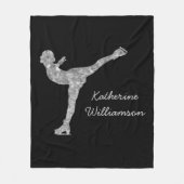 Benutzerdefinierter Skaten-Ice-Skaten-Silberschimm Fleecedecke (Vorderseite)