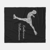 Benutzerdefinierter Skaten-Ice-Skaten-Silberschimm Fleecedecke (Vorderseite (Horizontal))