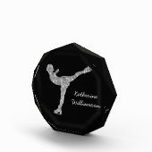 Benutzerdefinierter Skaten-Ice-Skaten-Silberschimm Fotoblock (Rechts)