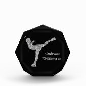 Benutzerdefinierter Skaten-Ice-Skaten-Silberschimm Fotoblock (Vorderseite)