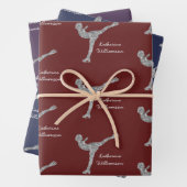 Benutzerdefinierter Skaten-Ice-Skaten-Silberschimm Geschenkpapier Set (Beispiel)