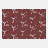 Benutzerdefinierter Skaten-Ice-Skaten-Silberschimm Geschenkpapier Set (Vorderseite)