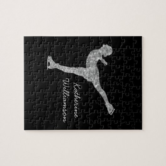 Benutzerdefinierter Skaten-Ice-Skaten-Silberschimm Puzzle (Horizontal)