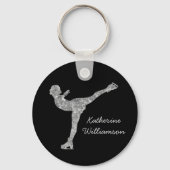 Benutzerdefinierter Skaten-Ice-Skaten-Silberschimm Schlüsselanhänger (Rückseite)