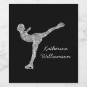 Benutzerdefinierter Skaten-Ice-Skaten-Silberschimm Weinetikett (Einzelnes Label)