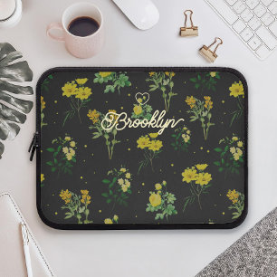Benutzerdefinierter Skriptname Blumenmuster Laptopschutzhülle