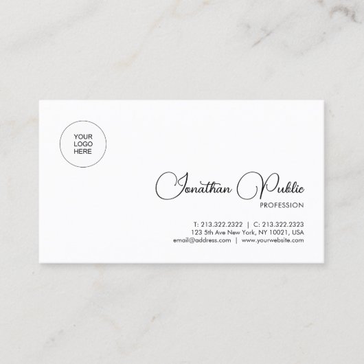 Benutzerdefinierter Skriptname Firmenlogo Hochlade Visitenkarte (Vorderseite)