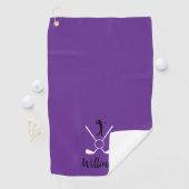 Benutzerdefinierter Skriptname Golfschläger Navy B Golfhandtuch (Insitu)