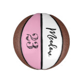 Benutzerdefinierter Skriptname Nummer Schwarz Weiß Mini Basketball (Vertikal)