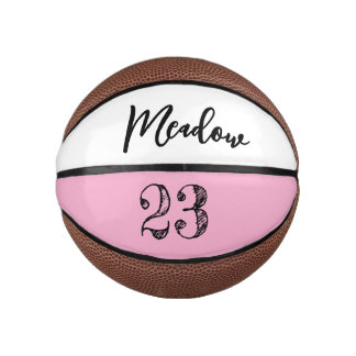 Benutzerdefinierter Skriptname Nummer Schwarz Weiß Mini Basketball