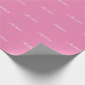 Benutzerdefinierter Skriptname Text pink weiß chis Geschenkpapier (Ecke)