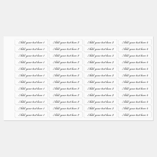 Benutzerdefinierter Skripttext vier verschiedene O Etiketten (Blatt)