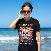 Benutzerdefinierter Skull und Blume Unisex T - Shi T-Shirt