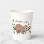 Benutzerdefinierter Sloffee Faultier-Papierbecher Pappbecher (Vorderseite)