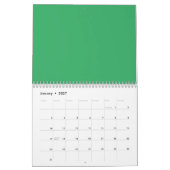 Benutzerdefinierter Smaragdgrüner Button Pin Kalender (Jan 2027)