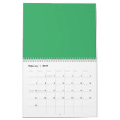 Benutzerdefinierter Smaragdgrüner Button Pin Kalender (Feb 2027)