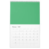 Benutzerdefinierter Smaragdgrüner Button Pin Kalender (Feb 2027)