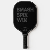 Benutzerdefinierter Smash, Spin, Win Black Monogra Pickleball Schläger (Vorderseite)